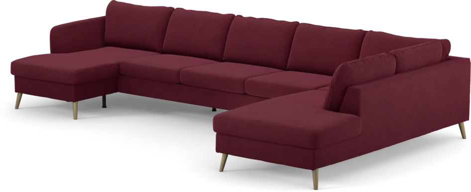 County - 4-sits soffa med schäslong vänster och divan höger - Röd