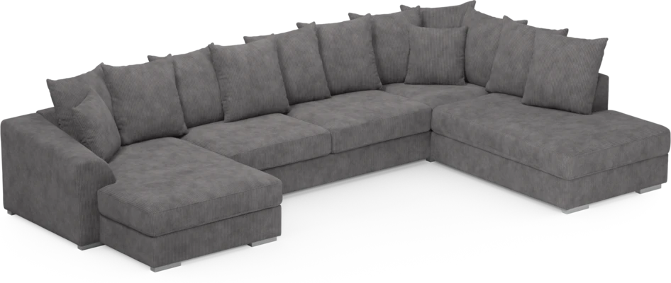 Town - 3-sits soffa med divan höger och schäslong vänster - Grå