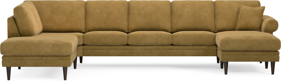 Eden - 3-sits soffa med divan vänster och schäslong höger - Gul