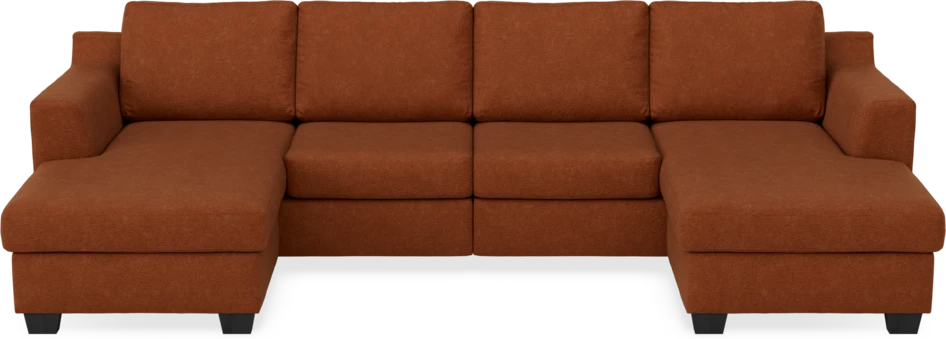 Friday - 2-sits soffa med två schäslonger - Orange