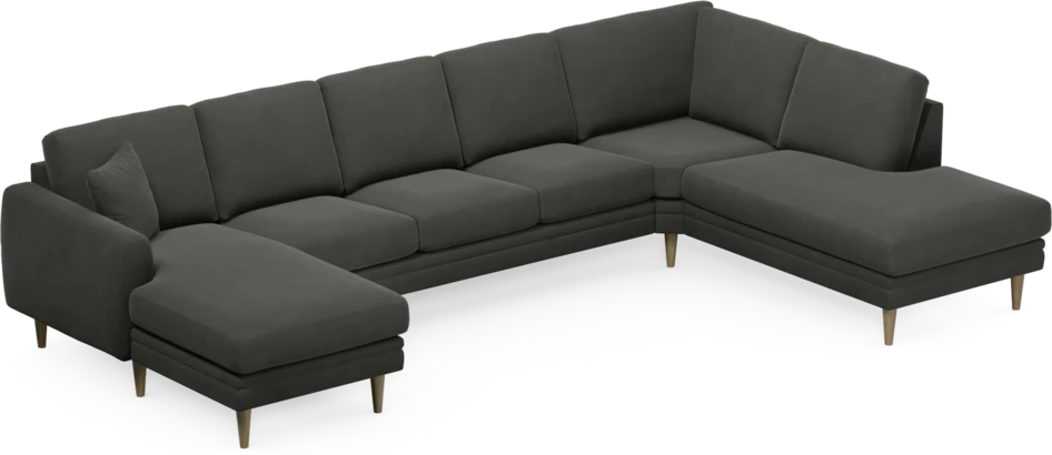 Eden - 3-sits soffa med schäslong vänster och divan höger - Grå