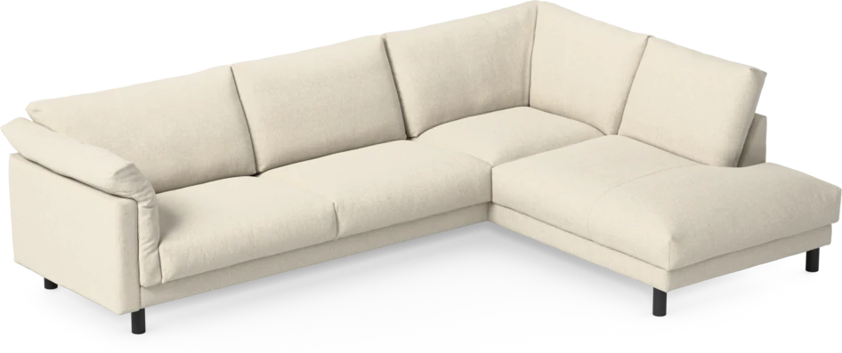Cherrie - 3-sits soffa med divan höger, fast klädsel - Beige