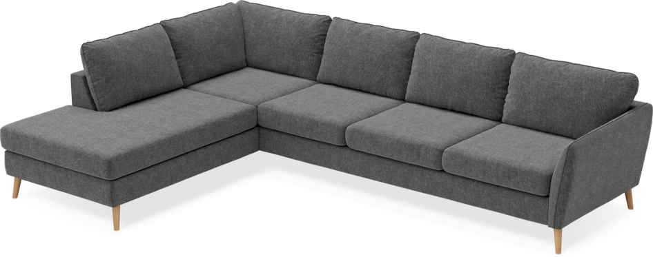 County - 3-sits soffa med divan vänster - Grå