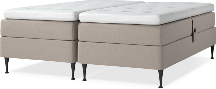 Delux Sense - Ställbar säng, dubbelsäng med bäddmadrass - Beige