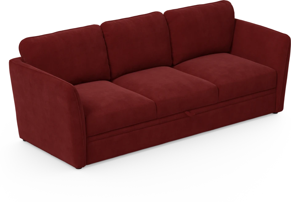 Öland - Bäddsoffa 3-sits, längsbäddad - Röd