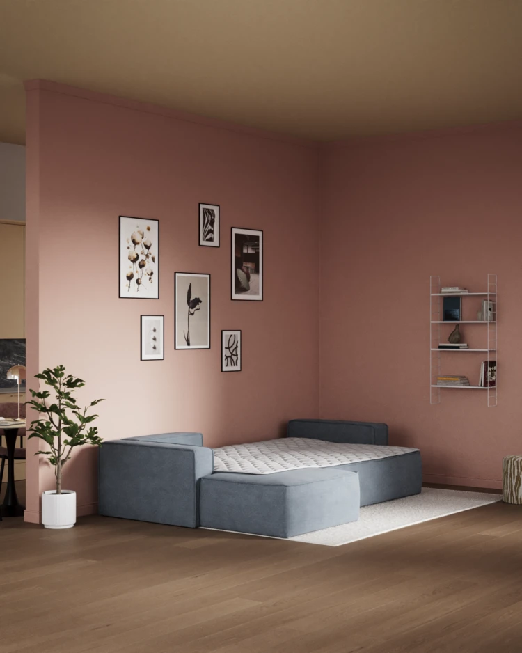 Ide - Bäddsoffa 3-sits med schäslong vänster - inspiration