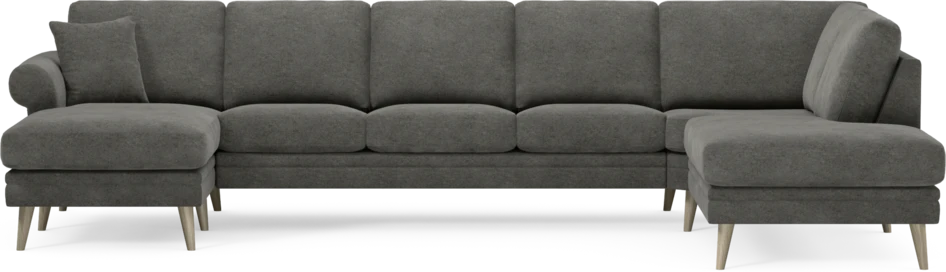 Eden - 3-sits soffa med schäslong vänster och divan höger - Grå