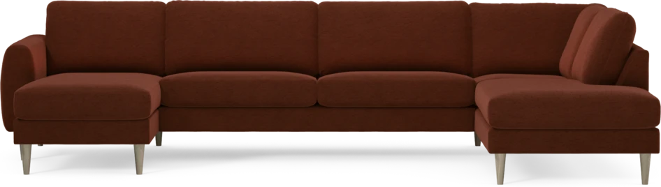 Bridge - 3-sits soffa med schäslong vänster och divan höger - Orange
