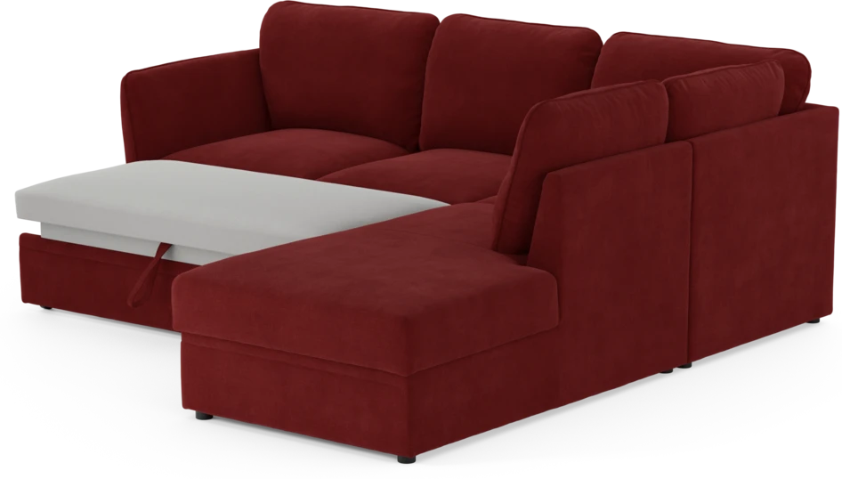 Öland - Bäddsoffa med divan höger - Röd