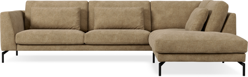 Willow - 3-sits soffa med divan höger, fast klädsel - Brun