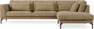 Willow - 3-sits soffa med divan höger, fast klädsel - Brun