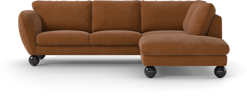 Madison - 2-sits soffa med divan höger - Orange