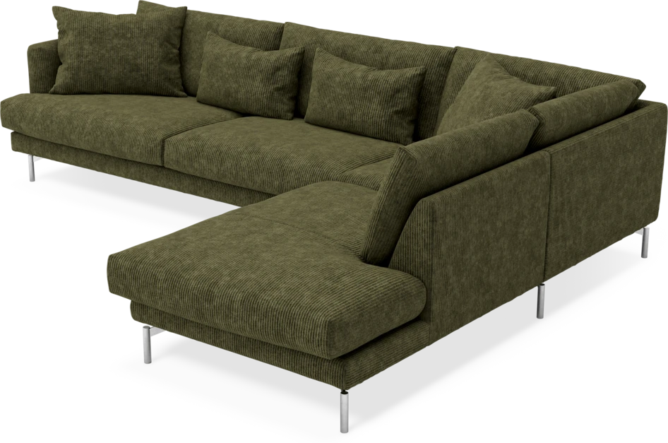 Harper - 3-sits soffa med divan höger - Grön