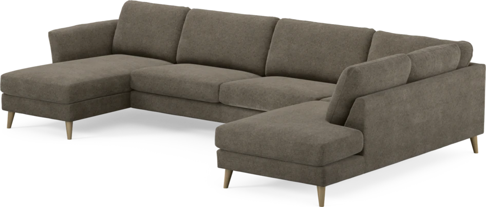 Bridge - 3-sits soffa med schäslong vänster och divan höger - Brun