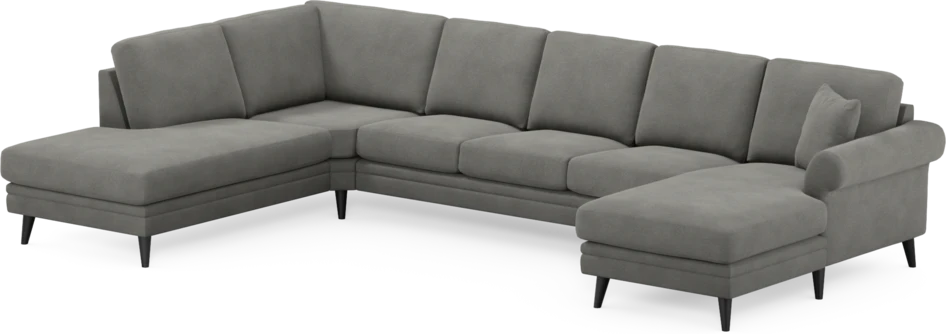 Eden - 3-sits soffa med divan vänster och schäslong höger - Grå