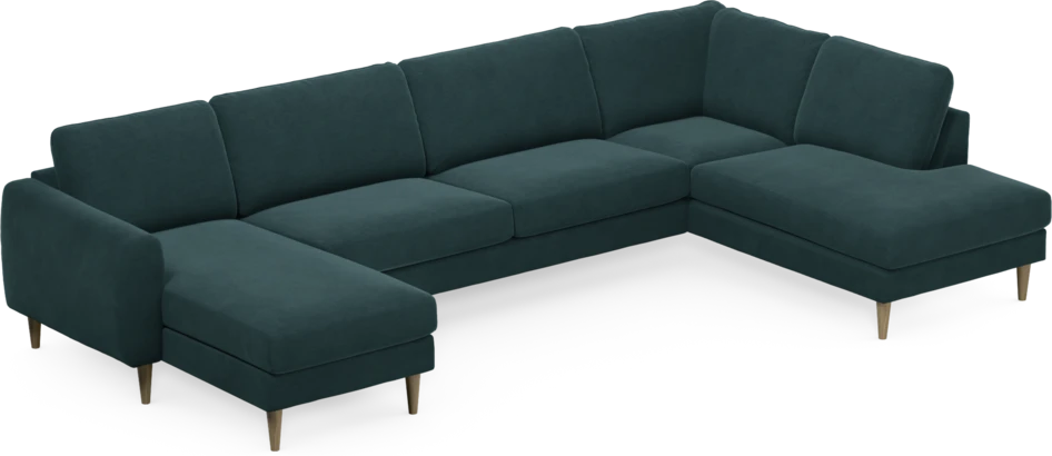 Bridge - 3-sits soffa med schäslong vänster och divan höger - Blå