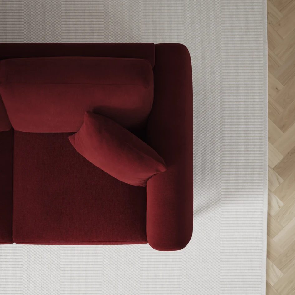 Eden - 3-sits soffa med schäslong vänster och divan höger - Röd
