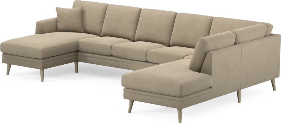 Eden - 3-sits soffa med schäslong vänster och divan höger - Beige