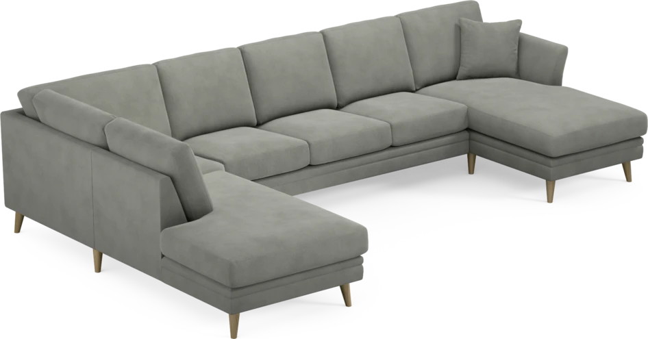 Eden - 3-sits soffa med divan vänster och schäslong höger - Grå