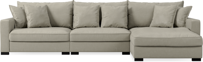 Rossi - 3-sits soffa med schäslong höger - Grå