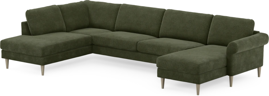 Bridge - 3-sits soffa med divan vänster och schäslong höger - Grön