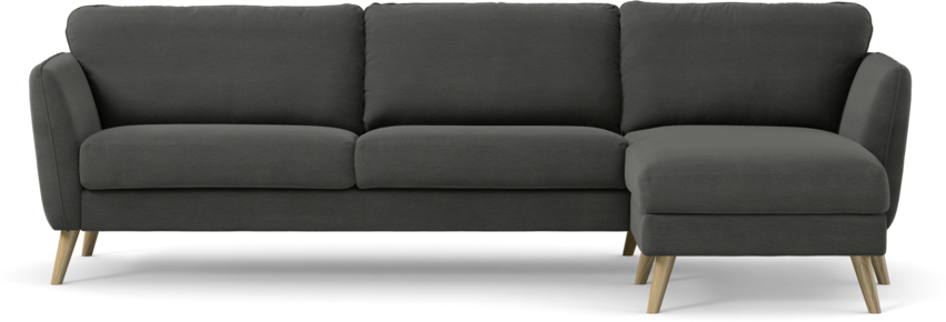 Bridge - 3-sits soffa med schäslong höger - Grå