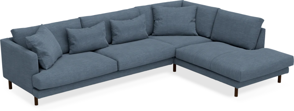 Harper - 3-sits soffa med divan höger - Blå