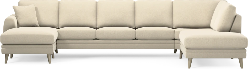 Eden - 3-sits soffa med schäslong vänster och divan höger - Beige