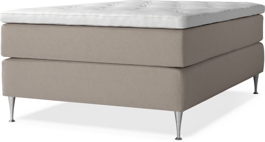 Delux Dream - Kontinentalsäng, enkelsäng 140 cm med bäddmadrass - Beige