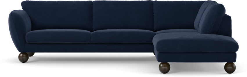 Madison Lux - 3-sits soffa med divan höger - Blå