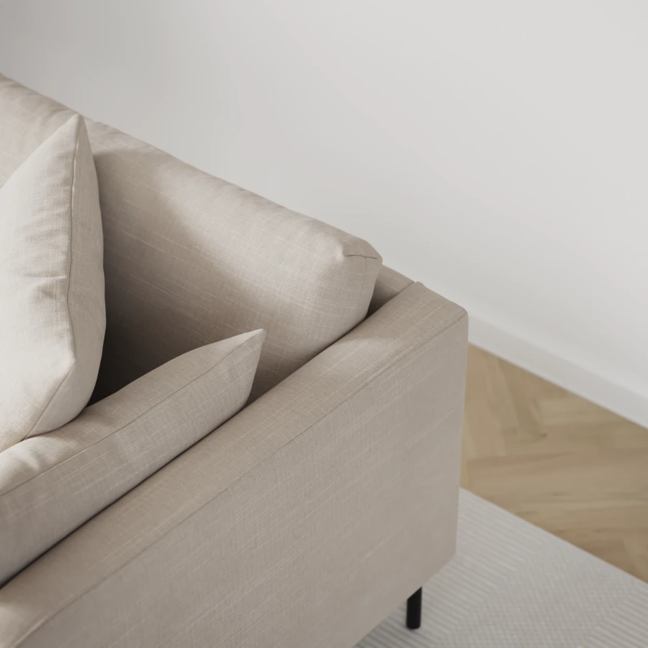 Harper - 3-sits soffa, hel dyna - Beige