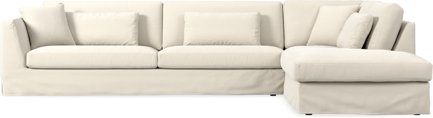 Willow - 4-sits soffa med divan höger, med kappa - Beige