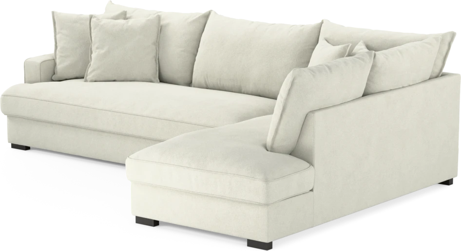 Mila - 3-sits soffa med divan höger, hel dyna - Vit