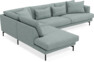 Harper - 3-sits soffa med divan vänster - Grön