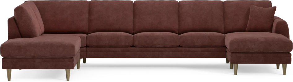 Eden - 3-sits soffa med divan vänster och schäslong höger - Röd