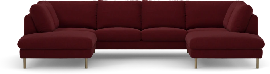 Madison Lux - 2-sits soffa med divan vänster och höger - Röd