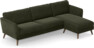 Bridge - 3-sits soffa med schäslong höger - Grön