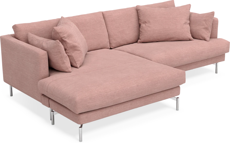 Harper - 4-sits med schäslong XL vänster - Rosa