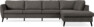 County - 3-sits soffa med divan höger - Brun