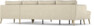 County - Hörnsoffa, 3+2-sits med schäslong vänster - Beige