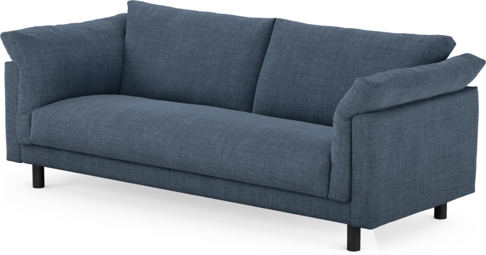 Cherrie - 3-sits soffa, hel dyna, fast klädsel - Blå