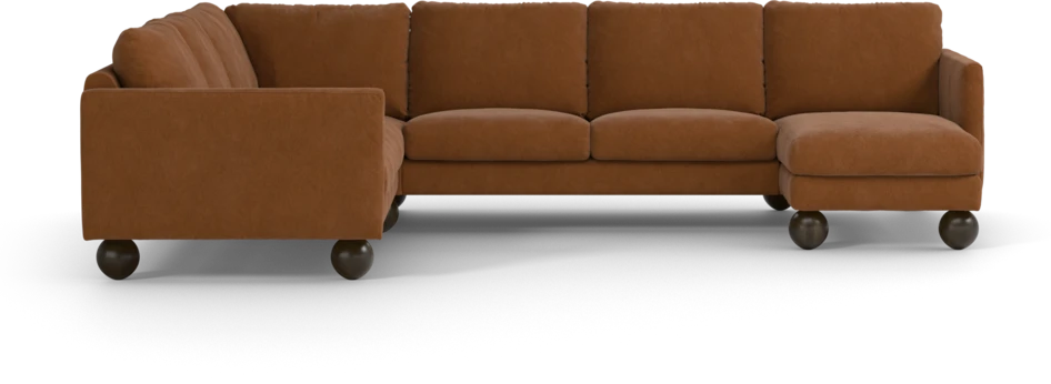 Madison Lux - Hörnsoffa med schäslong höger - Orange