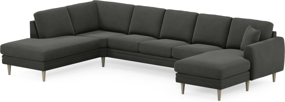 Eden - 3-sits soffa med divan vänster och schäslong höger - Grå