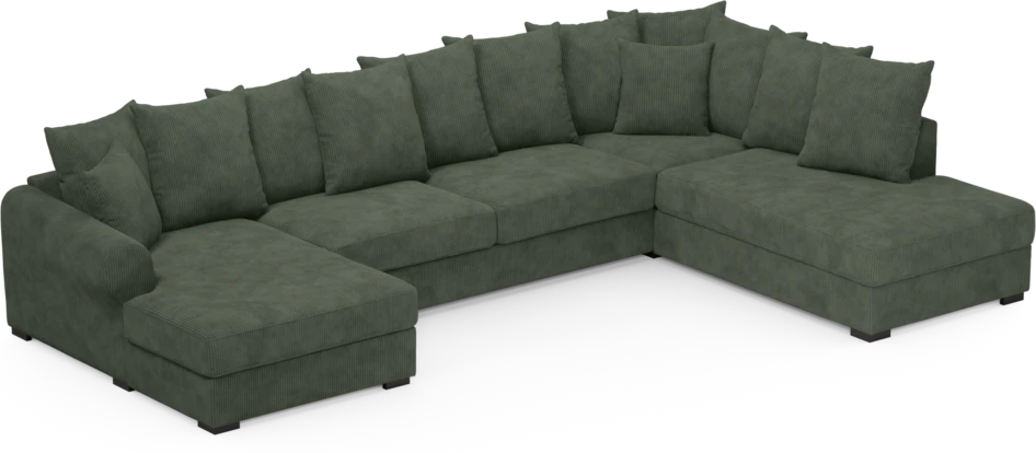 Town - 3-sits soffa med divan höger och schäslong vänster - Grön