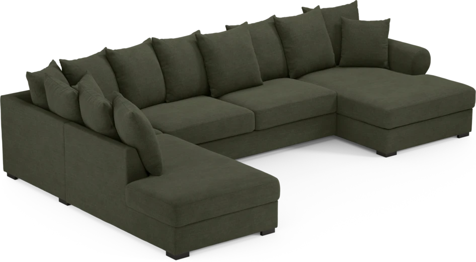 Town - 3-sits soffa med divan vänster och schäslong höger - Grön