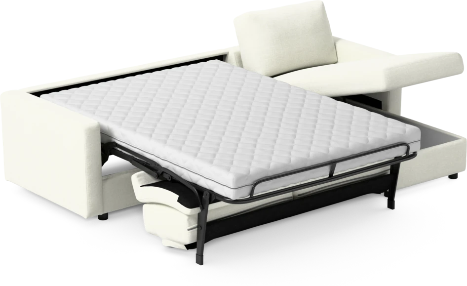 Lindö - Bäddsoffa 2,5-sits med schäslong, vändbar - Vit