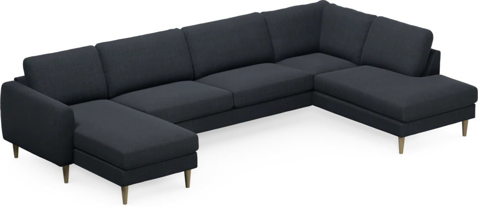 Bridge - 3-sits soffa med schäslong vänster och divan höger - Blå
