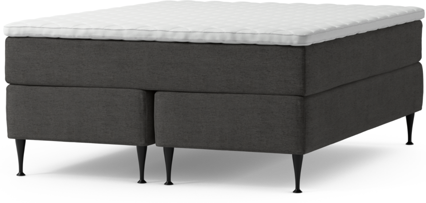 Delux Dream - Kontinentalsäng, dubbelsäng med bäddmadrass och sängben - Grå