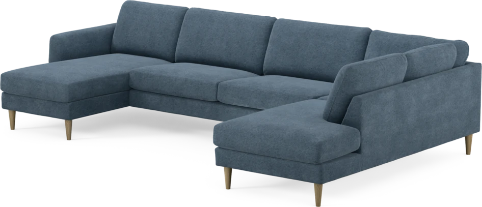 Bridge - 3-sits soffa med schäslong vänster och divan höger - Blå