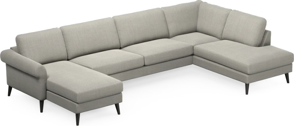 Bridge - 3-sits soffa med schäslong vänster och divan höger - Grå